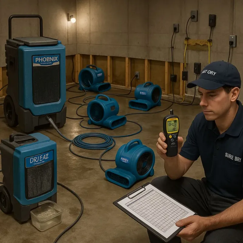 Structural Drying and Dehumidification process in Beechwood Trails, OH